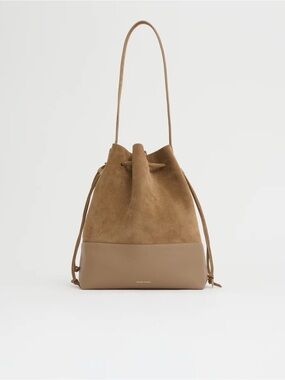 NWT - Mansur Gavriel DRAWSTRING CABAS - Anise Suede/Anise